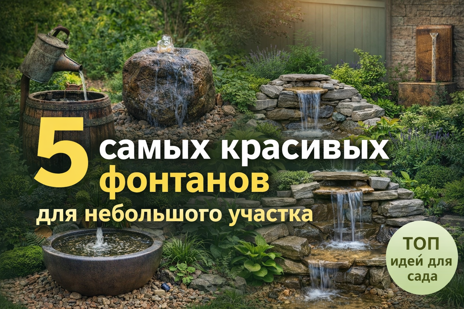 5 самых красивых фонтанов для небольшого участка